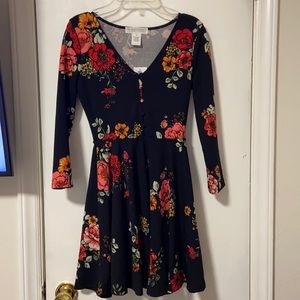 Black with flower print dress size XS